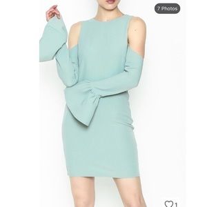 "Endless Rose" Flare Cuff Cold-shoulder Dress